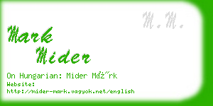 mark mider business card